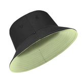 Glitovox Oversize XXL Bucket Hat, Reversible Cotton Fisherman Hats, Unisex Trendy Double Side Wear Summer Bucket Sun Hats Black-Green